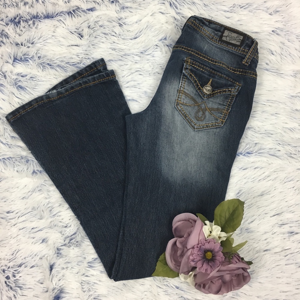 Earl Jean Blue Dark Wash Flare Jeans 1x28